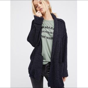Free People Low Tide Cardi Navy M/L